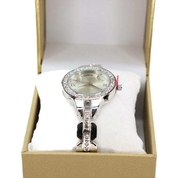 Charter Club Womens Silver-Tone Crystal Watch - Picture 2 of 8